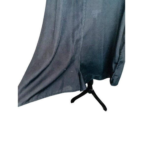 GB Black White Striped Halter Dress Built in Short Asymmetrical Hem Deep V Back - Picture 6 of 7